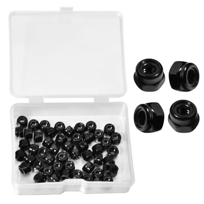 50Pcs M4 x 0.7mm Self-Lock Nylon Inserted Hex Lock Nuts, Black - size: M3-Black