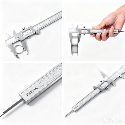 Metal Vernier Caliper Manual Fine Adjustment Measuring Caliper Tools Micrometer Ruler [5inch],Angle Measuring Caliper