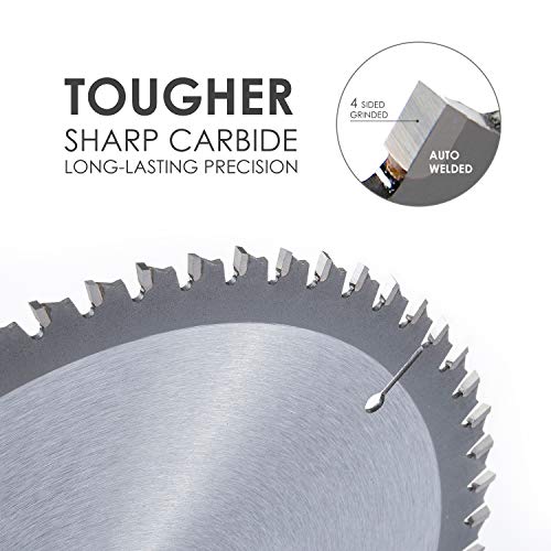 Luckyway 12 Inch Miter Saw Blade 80T Fine Finish with 1 Inch Arbor TCT Wood Crosscutting Saw Blade - size: 12" / 80T, style: 12 Inch