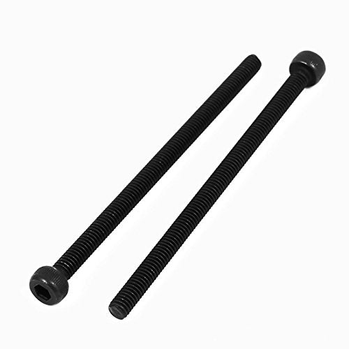 uxcell M4x70mm Fully Thread Hex Socket Head Knurled Cap Screw Bolt Black 5pcs - size: M4 x 70mm