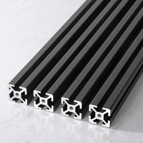 IXGNIJ 1010/10 Series 1 Inch x 1 Inch T Slot Aluminum Extrusion (25mmx25mm) European Standard Anodized for 3D Printer Parts and CNC DIY Black 400mmX4 - color: Black, size: 400mm(15.7'')