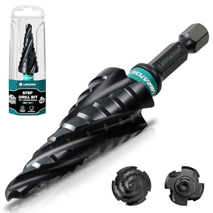 LIBRATON Four Spiral Flute Step Drill Bit Set 1/4"-3/4", M35 Step Bits - style: 1/4'' -3/4''