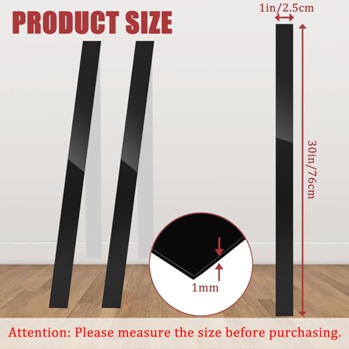 2 Pcs 304 Stainless Steel Strips, Brushed Self Adhesive Strip Metal Trim Strip, Finishing Sheet Metal Strip for Microwave/Oven/Cooktop, 30" Long, 1" Wide Gap Filler for Kitchen Decor-Black - color: Black, size: 1in