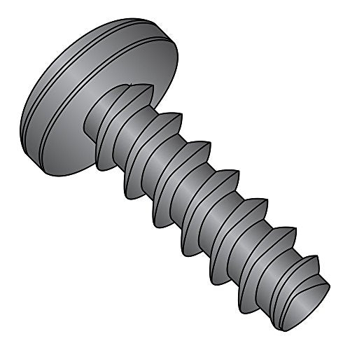 18-8 Stainless Steel Thread Rolling Screw for Plastic, Black Oxide Finish, Pan Head, Phillips Drive, #8-16 Thread Size, 1-1/2" Length (Pack of 25)