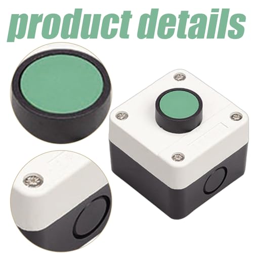 Push Button Switch Box, ABS Weatherproof Momentary Push Button Switch Station Box, One Push Button Control Switch for Gate Opener, 1Pcs
