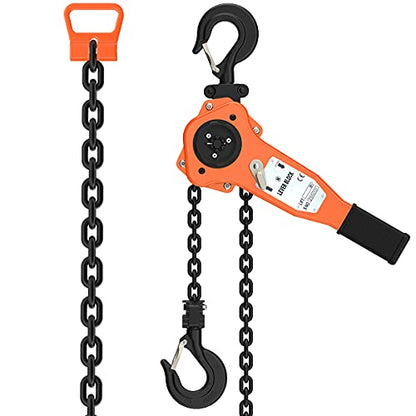 Chain Come Along, 1.5 Ton/3300 lbs, CE Certified, 10 ft G80 Chain - size: 3300lbs 10ft