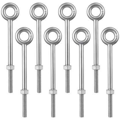 LEIFIDE 8 Pack 1/2" x 8" Eye Bolt with Nut, Hot Dipped Galvanized Heavy Duty Rigging Zinc Eye Bolt Anchor Point for Wood Chain, Wire Rope, Lifting, Construction and Outdoor Anchoring - size: 1/2" X 8"
