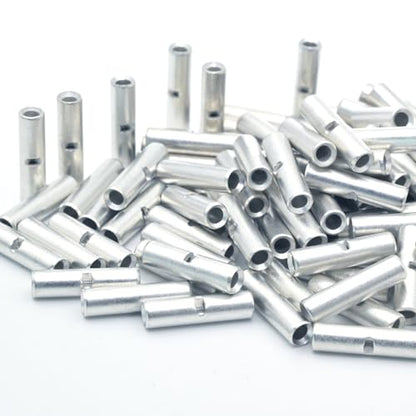 SVAAR 100PCS 22-16 Gauge Non Insulated Butt Connectors 22-16 AWG Uninsulated Butt Splice Connectors Crimp Repair Butt Splices Kit Tinned Copper Marine Grade Seamless Barrel Crimp Butt Splice Terminals - color: Tinned Copper