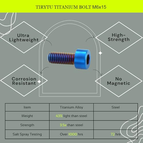 M6x15 Titanium Bolts Socket Head Cap Screw, Burnt Blue, 4PC - color: Burnt Blue, size: M6X15