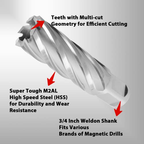 S&F STEAD & FAST Annular Cutter High Speed Steel 1-3/8" x 2" with Pilot Pin - size: 1-3/8"x 2"
