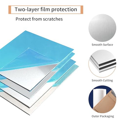 2PCS 6061 Aluminum Sheet Metal 1/4" x 8" x 16", Aluminum Plates Covered with Protective Film, Heat Treatable Aluminum Flat Bar for DIY Craft, Industry - size: 1/4", style: 8" × 16", 2Pcs