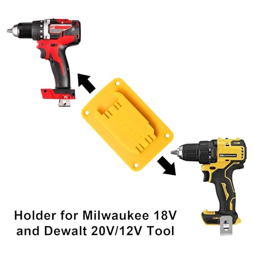 30pas Tool Holders and Battery Holder for Dewalt 20v Wall Mount Hanger Battery Drill Tool Storage Shelf for Milwaukee M18(Yellow) - color: Yellow