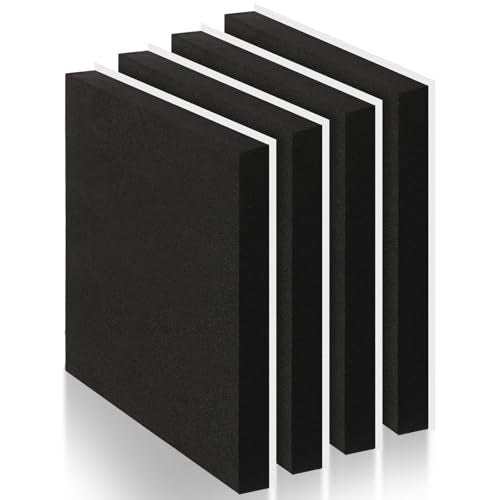 4 Pcs 1" Thick Foam Padding Sheet with Adhesive Backing Closed Cell - color: Black, size: 1 Inch Thick, 12 x 12 Inches