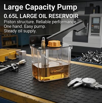 650CC 4mm -5R Manual Lubricating Oil Pump Right Hand Operated Lubrication Oiler for CNC Punching Lathe Cutting Milling Machine