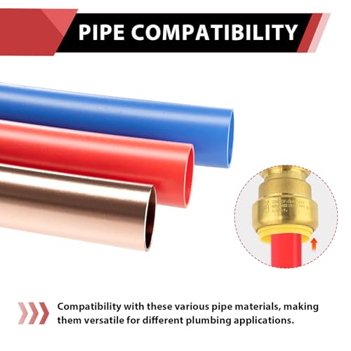 6Pcs EFIELD 3/4 Inch Straight Coupling Push-Fit Fitting(PF008-6) - size: 3/4 Inch(P6), style: Straight Coupling