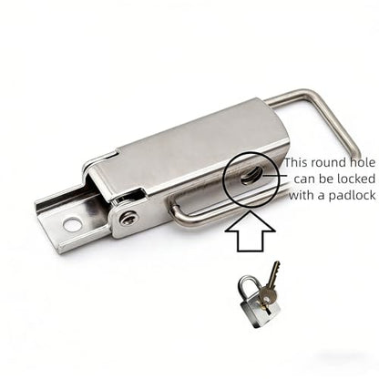 304 Stainless Steel Toggle Latch with Lock Hole, Heavy Duty & Rustproof Metal Catch Clip for Toolbox, Case, Furniture & Storage – Easy Install, Polished Finish, Durable Hardware (2, Silvery)