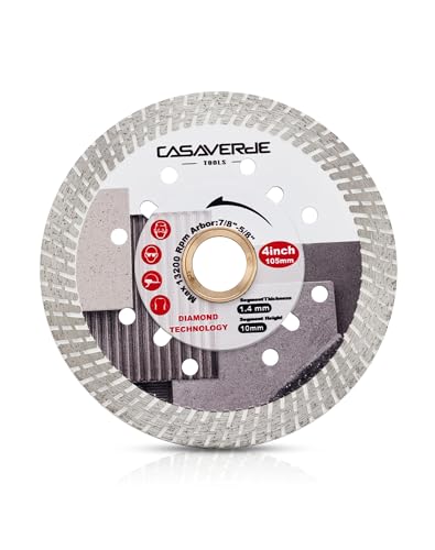 Casaverde Super Thin 4 Inch Ceramic Tile Diamond Blade Diamond Cutting Discs for Hard Tile,Ceramic,Marble,Granite,Porcelain - size: 4 inch