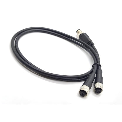 M12 5 Pins Connector Cable, Male to Dual Female Circular Connector Molding Cable A Code Straight Industrial Molded Cable IP67 Waterproof Unshielded PVC Cable 60V 4A AC/DC 10Meter（32.8ft） - size: 32.8ft