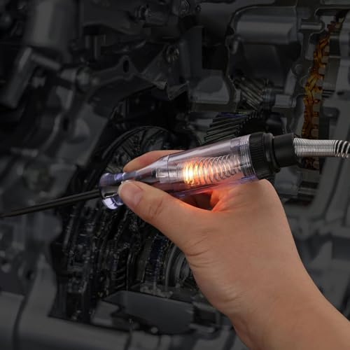 Automotive Test Light,Premium LED Bulb Automotive Circuit Tester, 6-24V Test Light with PU Extended Spring Wire, Sharp Hard Steel Probe Vehicle Circuits Low DC Voltage Light Tester - size: 6-24V