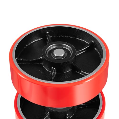Pallet Jack Wheels Set & Axles 7"x2" Steering 2.75"x3.75" Load Rollers, Red