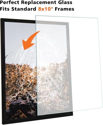 Egofine 8x10 Heat-Strengthened Glass Replacement for Picture Frame (Crystal Clear,1 Pack), Replacement Glass for 8 by 10 Photo Frame - size: 8x10