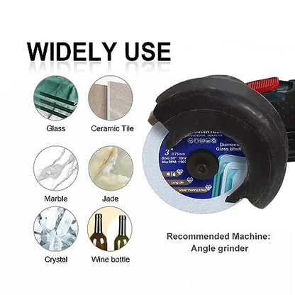 SHDIATOOL Diamond Glass Cutting Disc 4-Inch Saw Blade, Ultra-Thin Cut Off Wheel for Tile Ceramic Porcelain Marble 100mm (5 of Pack) - size: 4inch/100mm
