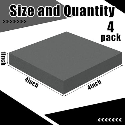 4 Pcs 1" Thick Foam Padding Sheet with Adhesive Backing Closed Cell - color: Gray, size: 1 Inch Thick, 4 x 4 Inches