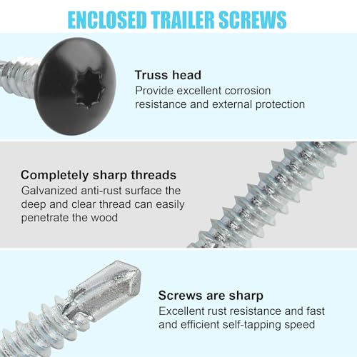 Enclosed Trailer Screws Self Tapping Black 100 Pack #10 x 3/4 Inch - color: Black, size: #10 x 3/4 Inch