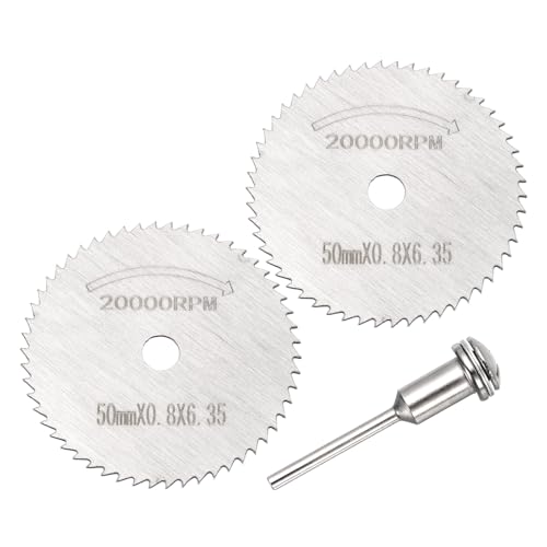 Cutting Wheel Set 2Pcs 1.97" 50mm Diameter HSS Circular Saw Blades - color: Silver, size: 1.97"(50mm) Diameter, 0.13"(3.2mm) Round Shank