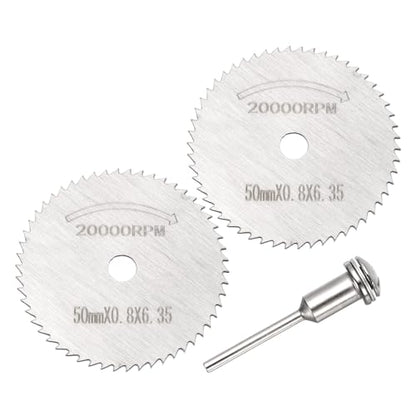 Cutting Wheel Set 2Pcs 1.97" 50mm Diameter HSS Circular Saw Blades - color: Silver, size: 1.97"(50mm) Diameter, 0.13"(3.2mm) Round Shank