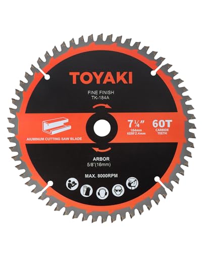 7-1/4 Inch Circular Saw Blade, 60-Tooth TCG for Cutting Aluminum - size: 7-1/4"_60T_arbor(16mm)
