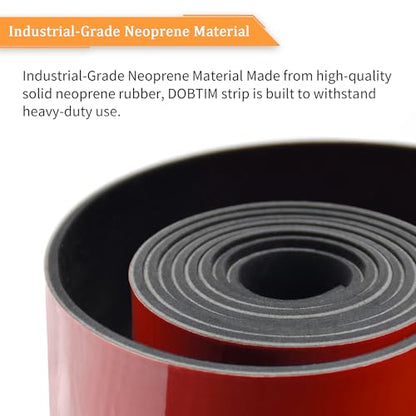 DOBTIM Solid Neoprene Rubber Strips with Adhesive Backing 1/16 (.062)" Thick x 2" Wide x 10' Long, Self Adhesive Rubber Sheets, Rolls & Strips for DIY Gaskets Crafts Pads Seals Warehouse Flooring - size: 2" X 10', style: .062" thick (Adhesive）