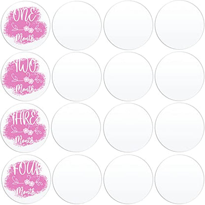 20 Pieces Clear Circle Acrylic Sheet 4 Inch Plexiglass Disc Transparent Round Acrylic Sign for Milestone Markers, Name Cards, Cricut Cutting and Engraving, Painting and DIY Projects - size: 4 Inch