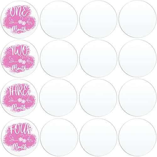 20 Pieces Clear Circle Acrylic Sheet 4 Inch Plexiglass Disc Transparent Round Acrylic Sign for Milestone Markers, Name Cards, Cricut Cutting and Engraving, Painting and DIY Projects - size: 4 Inch