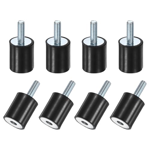 M METERXITY 8-Pack Rubber Mounts D20mmxH25mm Male/Female Vibration Isolators Cylindrical Shock Absorber W M6 x 18mm Studs for Air Compressor/Car/Pump/Boat/Garage Motor/Bobbins Rubber Isolators - size: M6 x 18mm, 20mm x 25mm