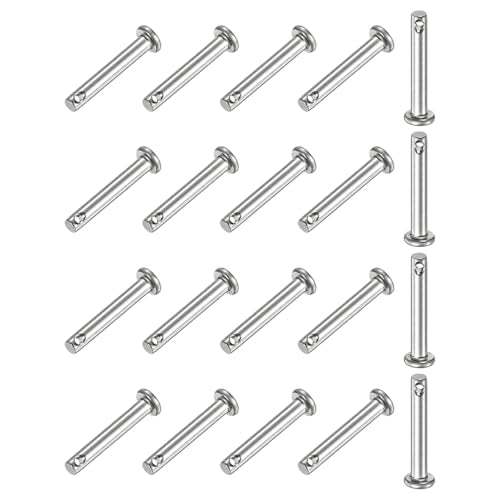 M METERXITY 20-Pack Single Hole Clevis Pins, M3 x 20mm 304 Stainless Steel Flat Head Clevis Pins for Mechanical Linkage/Fixed Parts/Ship Rigging, Link Hinge Pin Reusable - size: M3x20mm