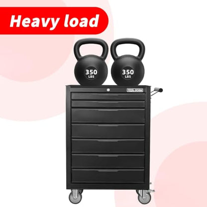 Rolling Tool Chest with Wheels, 7 Drawers Tool Storage Cabinet - color: Black