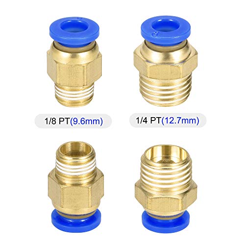 uxcell Pneumatic Air Hose Tubing Blue with Connect Fitting Kit - color: Blue