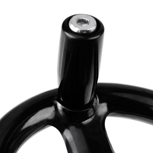 4-inch Diameter Round Handwheel Folding Disassemble Wheel Metal Hand Wheel with Plastic Handle for Lathe Milling Machine