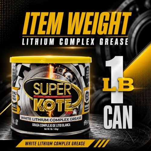Lithium Complex Grease Superkote 2000 | Multipurpose | NLGI 2 | EP | High Temp | Automotive | Construction | Industry | Gear | Wheel Bearing | Axle | Ball Joint |White | 1 LB Can