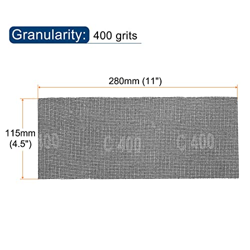 uxcell 20pcs Mesh Sanding Sheets 400 Grits 4-1/2-inch x 11-inch Mesh Sandpaper Pad for Wood Wall Repair, Dust-Free Wet/Dry Polish - style: 400 Grit