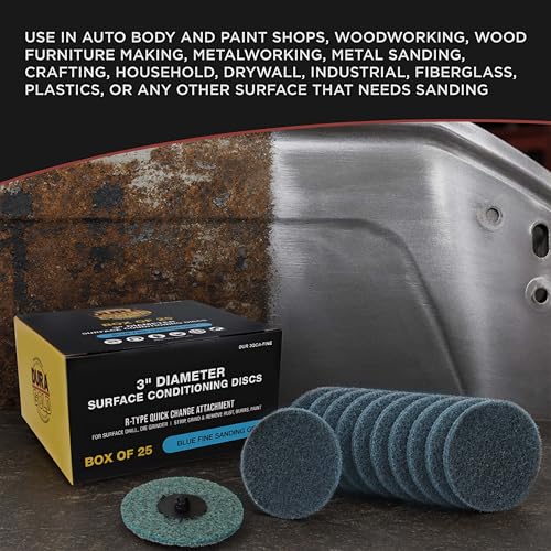 Dura-Gold 3" Surface Conditioning Discs Blue Fine Sanding Grit, Box of 25 - style: Fine