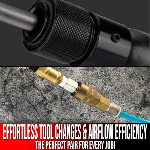 Le Lematec Quick Change Retainer & 15pc Air Compressor Hose Fitting Kit – Fast Chisel Changes & Reliable Air Tool Connections