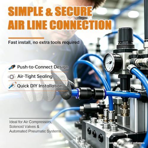mankk 170PCS Push to Connect Fittings Metric & Imperial Air Hose Connectors - style: 170PCS-1/8" 1/4" 5/16" 3/8" 1/2"& 4/6/8/10/12mm OD Kits