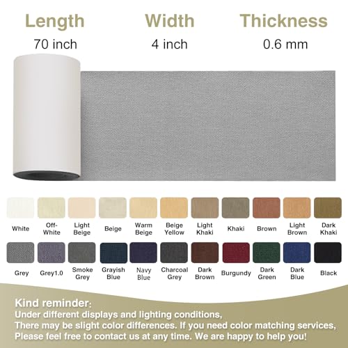 Gheeidau Canvas Repair Tape 4×70 Inch Waterproof Self-Adhesive Fabric Repair Patch for Repairing Boat Covers,Tents,Patio Umbrellas,Car Seats,Luggage,Sofas.(Grey) - color: Grey, size: 4"×70"