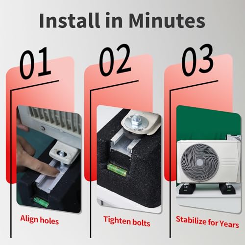 Heavy-Duty Rubber Floor Mount Base Pad Kit for 7000-36000 BTU - size: 7000-36000BTU