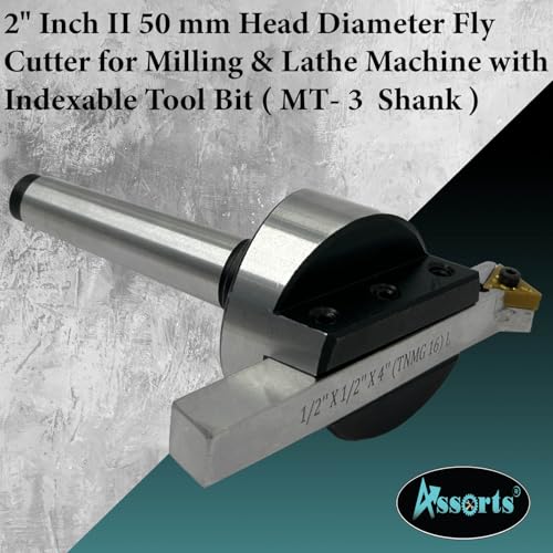 2" Inch (50 mm) Fly Cutter for Milling & Lathe Machines with Replaceable Carbide Insert – 3MT Shank (M12 x 1.75 mm) - size: 3MT Shank (M12 x 1.75 mm)