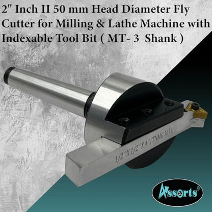 2" Inch (50 mm) Fly Cutter for Milling & Lathe Machines with Replaceable Carbide Insert – 3MT Shank (M12 x 1.75 mm) - size: 3MT Shank (M12 x 1.75 mm)