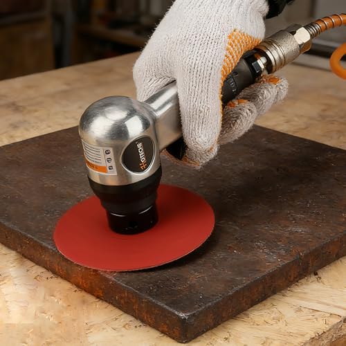 Hoteche 4" to 6" Orbital Air Sander, High Speed Pneumatic Sander, 90° Angle Air Powered Buffer with 4", 5", 6" Sanding Discs and Universal 1/4" Air Inlet for Auto Body & Woodwork