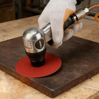 Hoteche 4" to 6" Orbital Air Sander, High Speed Pneumatic Sander, 90° Angle Air Powered Buffer with 4", 5", 6" Sanding Discs and Universal 1/4" Air Inlet for Auto Body & Woodwork
